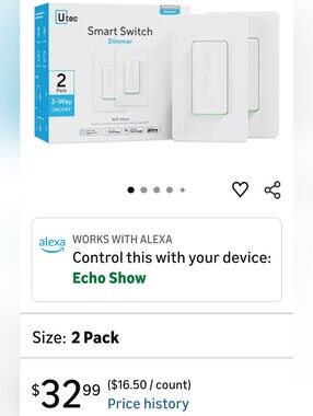 Utec Smart Dimmer Switch - White (2-Pack)
